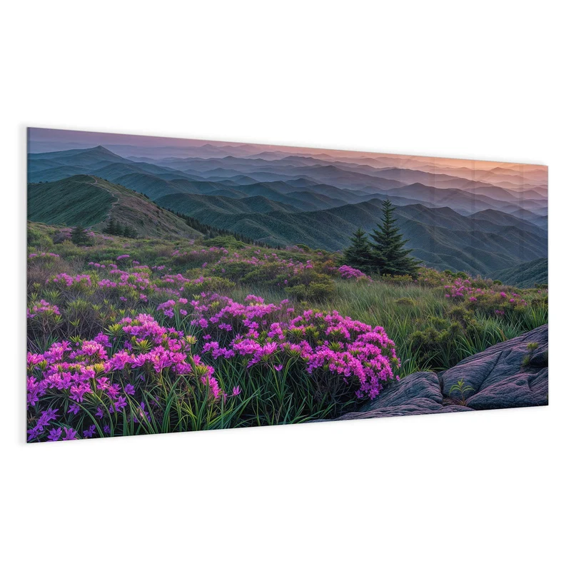 Magnettafel - Blüten vor Bergketten