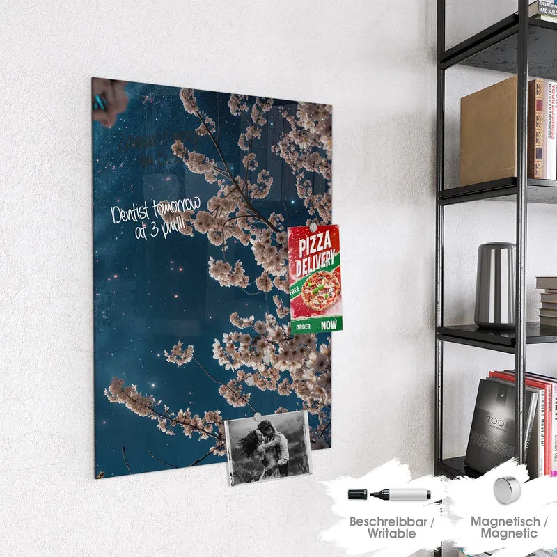 Magnettafel - Blüten unter Sternen