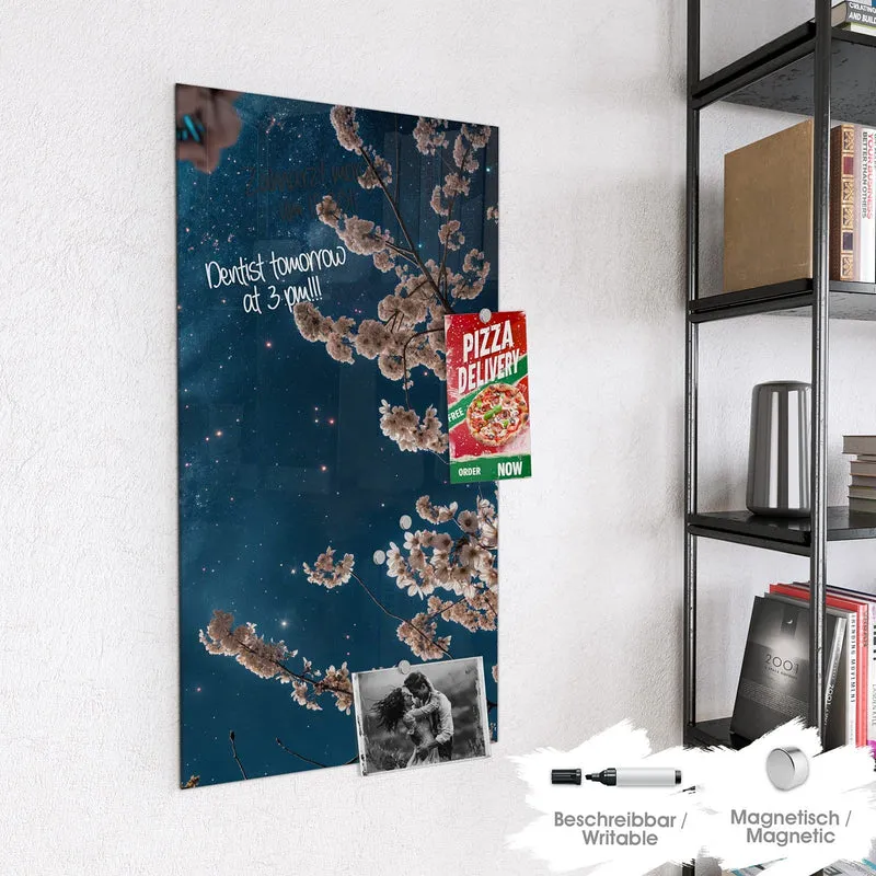 Magnettafel - Blüten unter Sternen