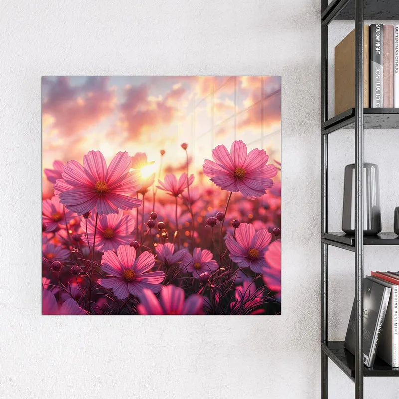 Magnettafel - Cosmeen im Abendlicht