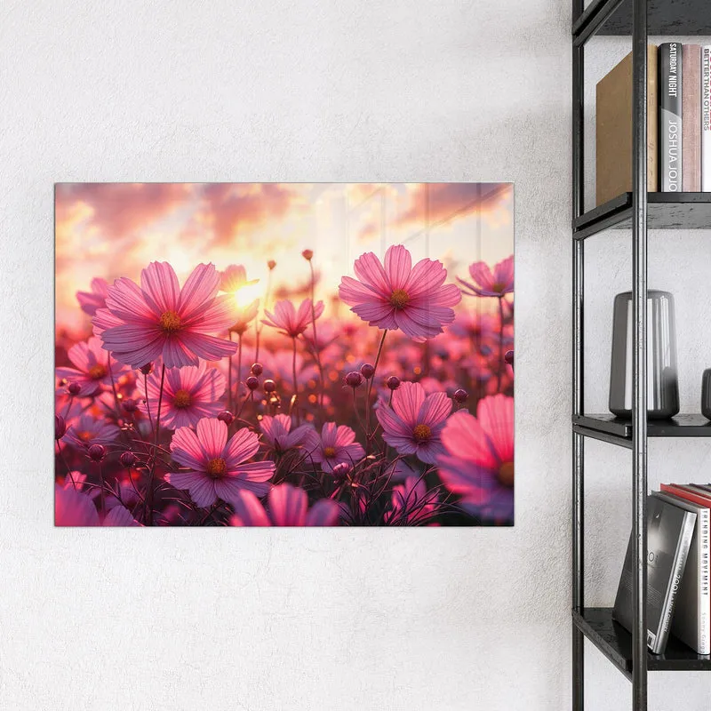 Magnettafel - Cosmeen im Abendlicht