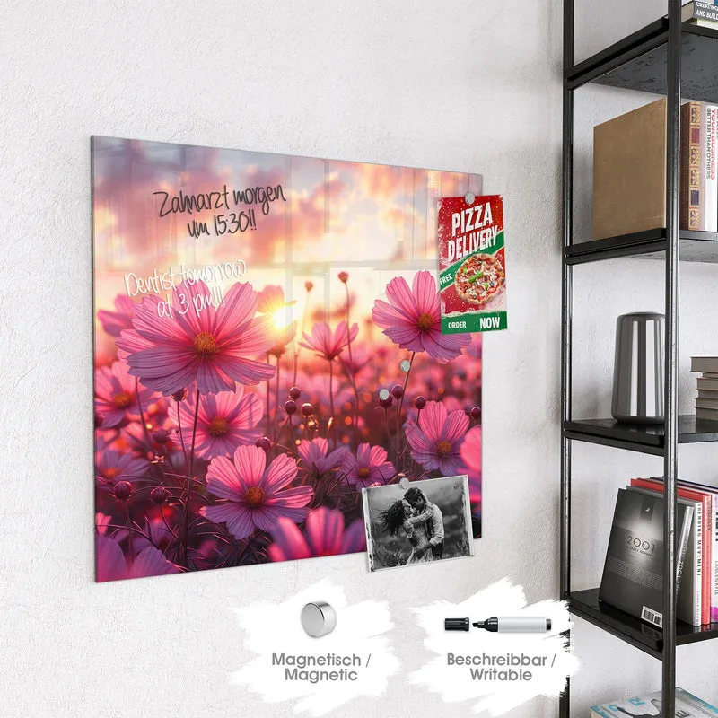 Magnettafel - Cosmeen im Abendlicht
