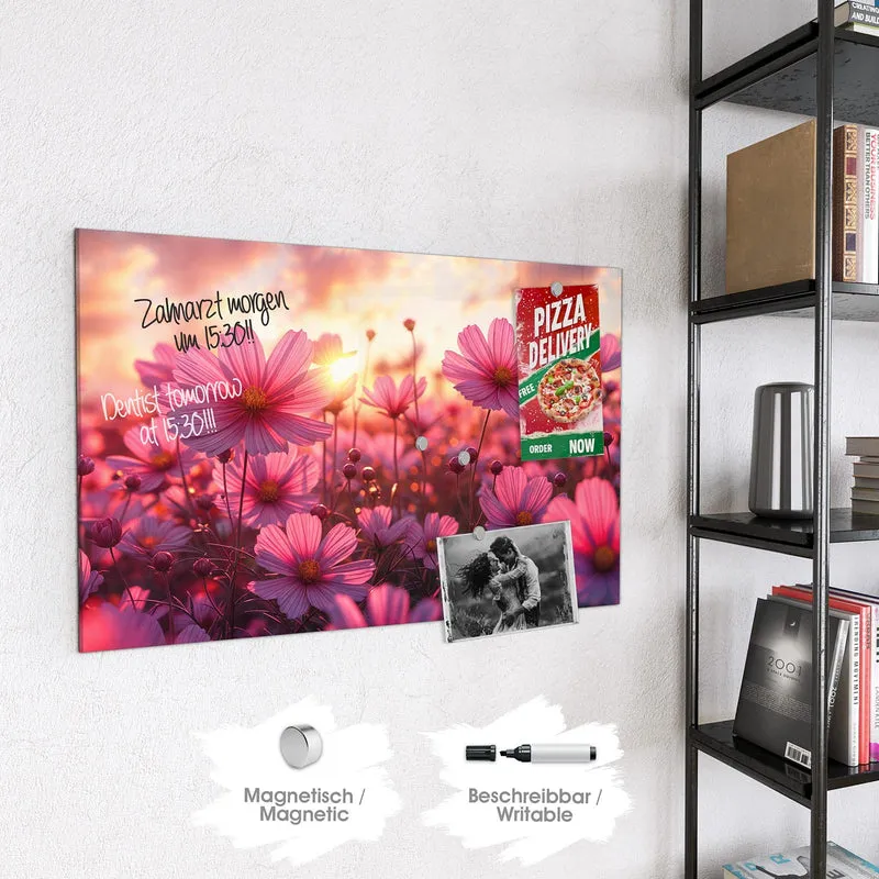 Magnettafel - Cosmeen im Abendlicht