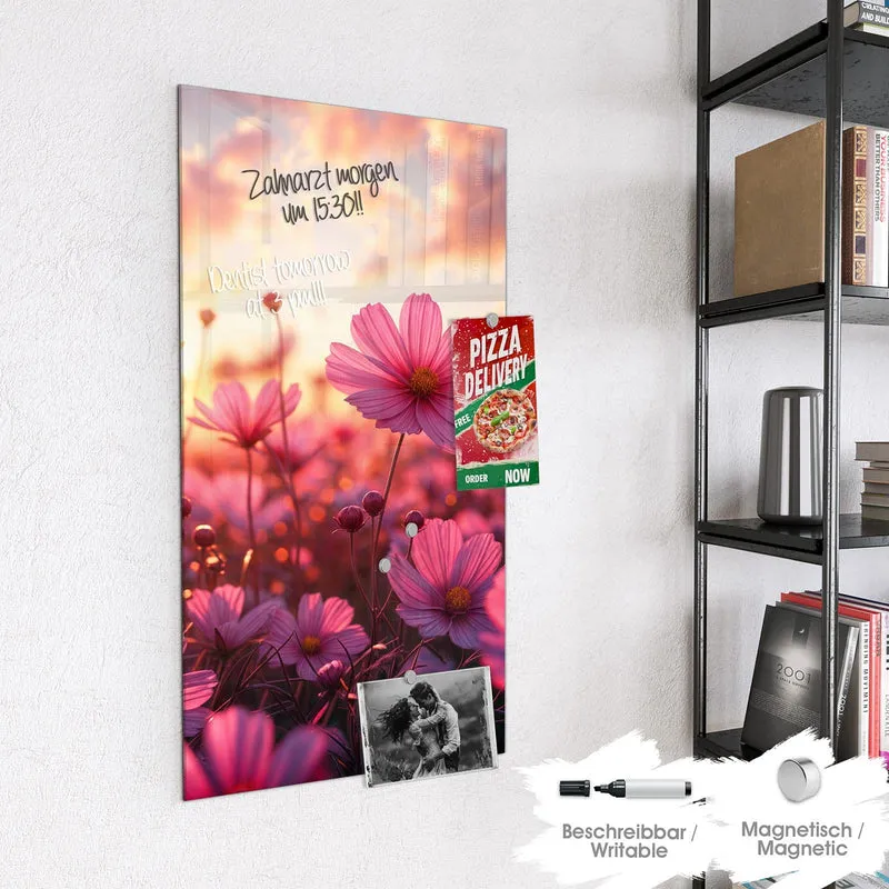 Magnettafel - Cosmeen im Abendlicht