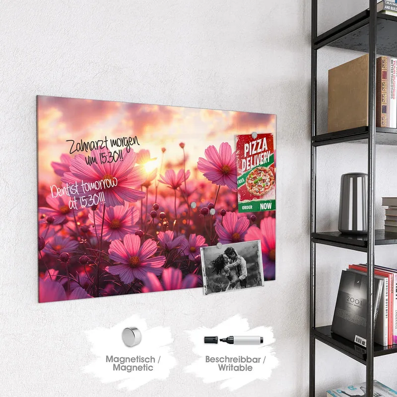 Magnettafel - Cosmeen im Abendlicht