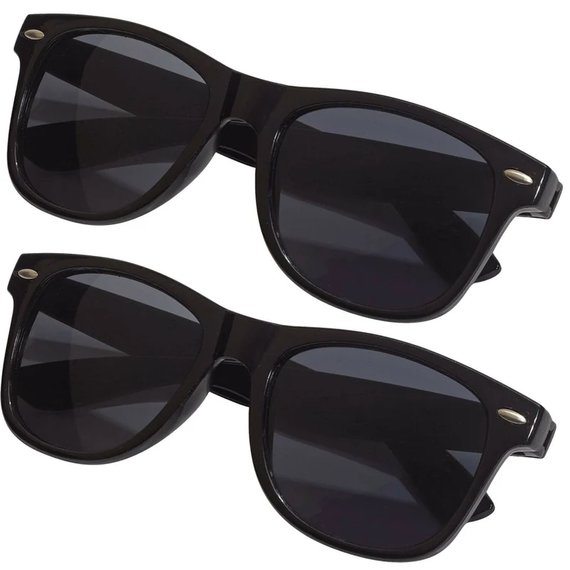 Sonnenbrille Pilotenbrille Retro Nerd Horn Party Brille Schwarz UV Schutz