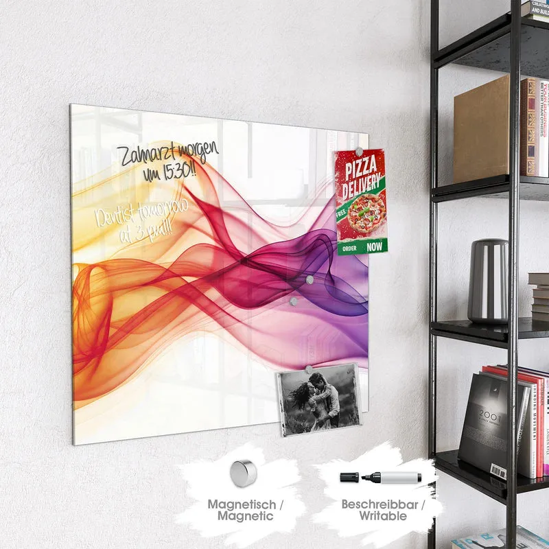 Magnettafel - Bunte Rauchwellen