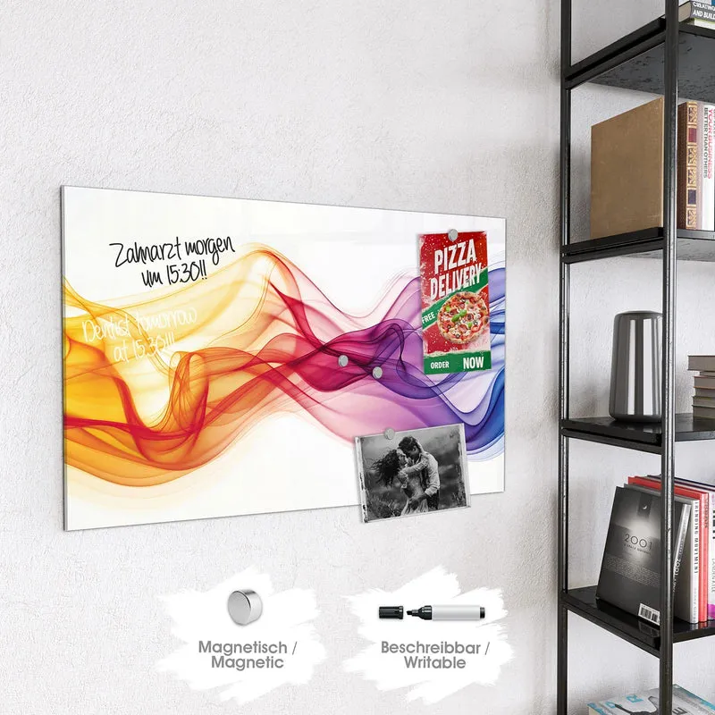 Magnettafel - Bunte Rauchwellen
