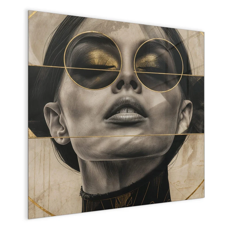 Magnettafel - Porträt mit Goldbrille