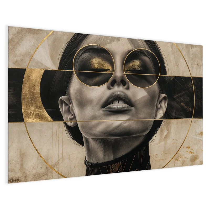 Magnettafel - Porträt mit Goldbrille