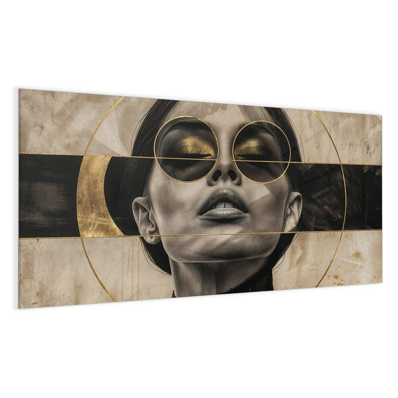 Magnettafel - Porträt mit Goldbrille