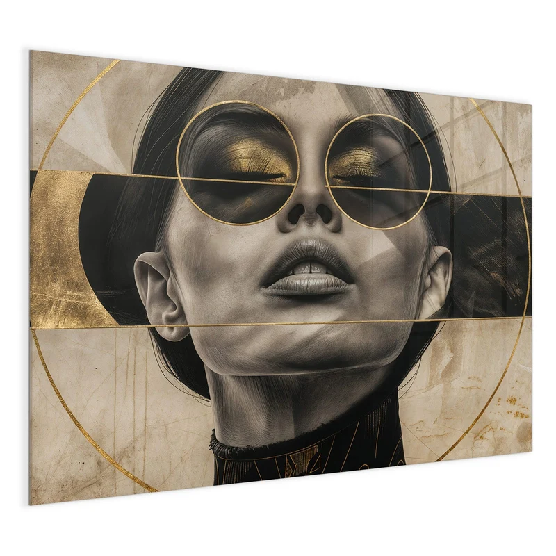 Magnettafel - Porträt mit Goldbrille