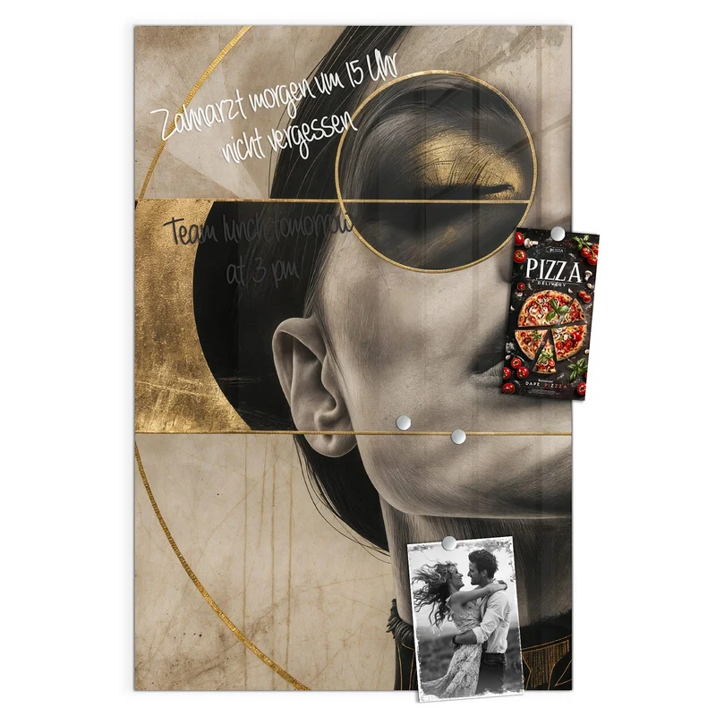 Magnettafel - Porträt mit Goldbrille