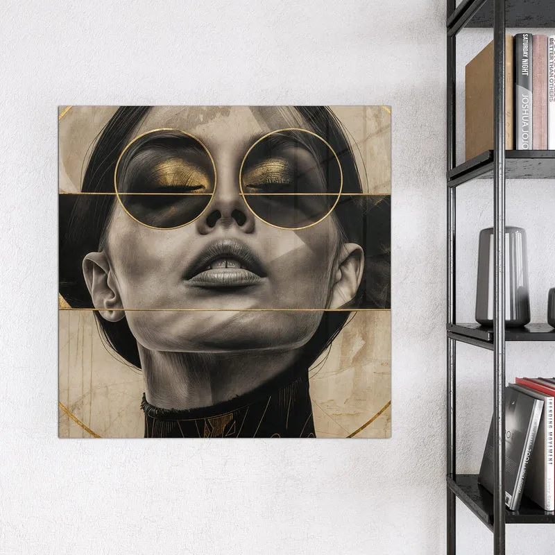 Magnettafel - Porträt mit Goldbrille