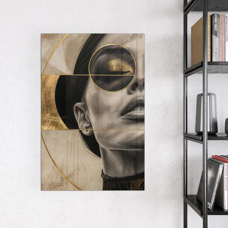 Magnettafel - Porträt mit Goldbrille