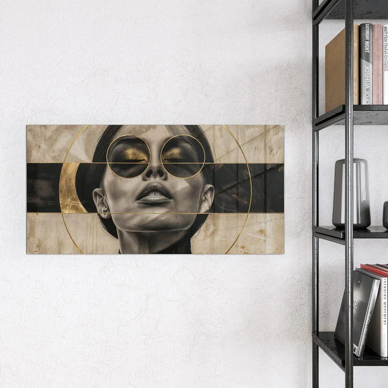 Magnettafel - Porträt mit Goldbrille