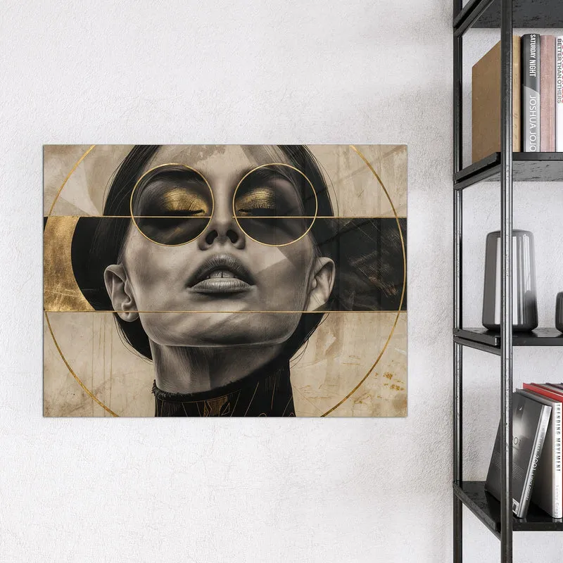 Magnettafel - Porträt mit Goldbrille
