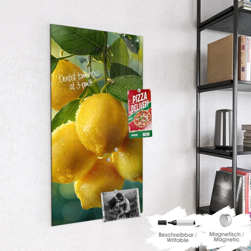 Magnettafel - Fünf Zitronen am Zweig