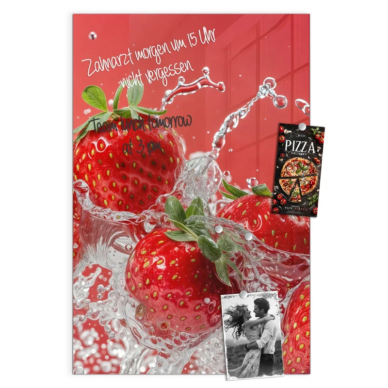 Magnettafel - Erdbeerspritzer