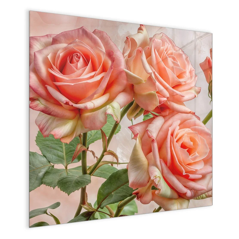 Magnettafel - Korallenrote Rosen