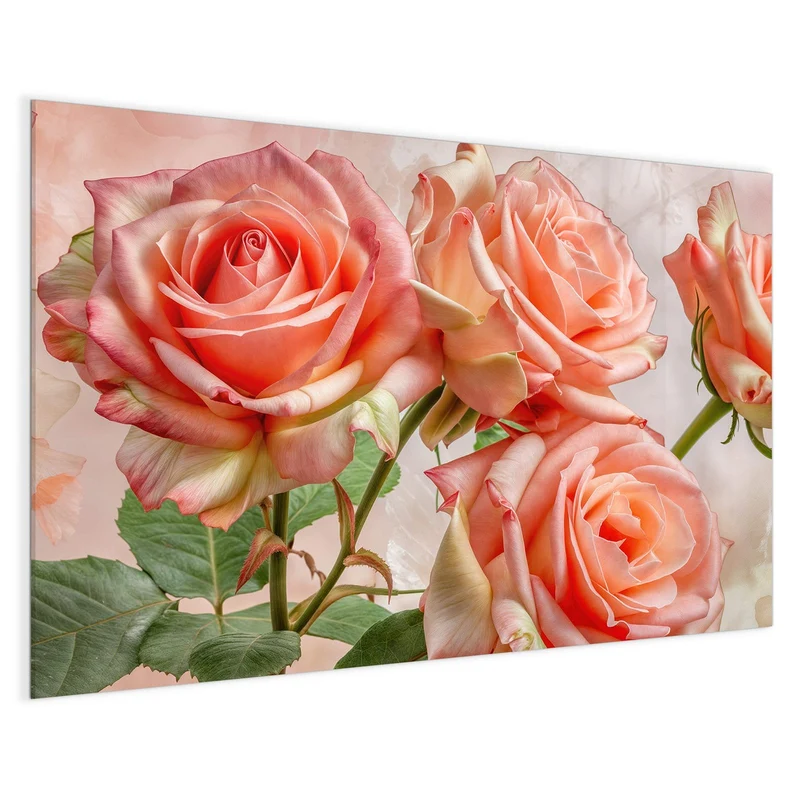 Magnettafel - Korallenrote Rosen