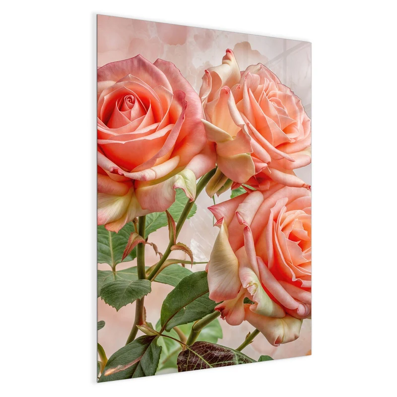 Magnettafel - Korallenrote Rosen