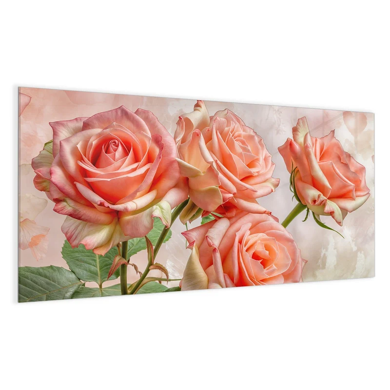 Magnettafel - Korallenrote Rosen