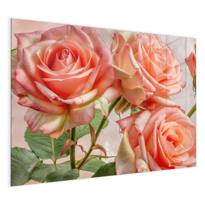 Magnettafel - Korallenrote Rosen