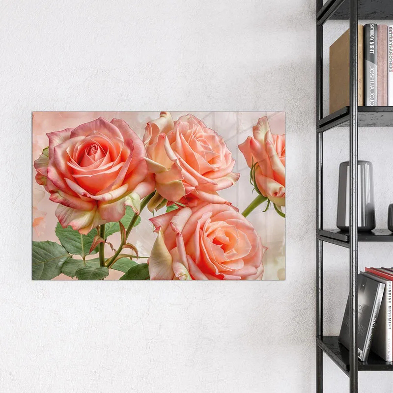 Magnettafel - Korallenrote Rosen