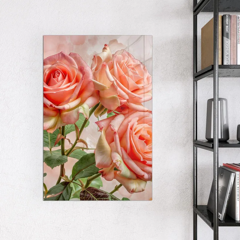 Magnettafel - Korallenrote Rosen