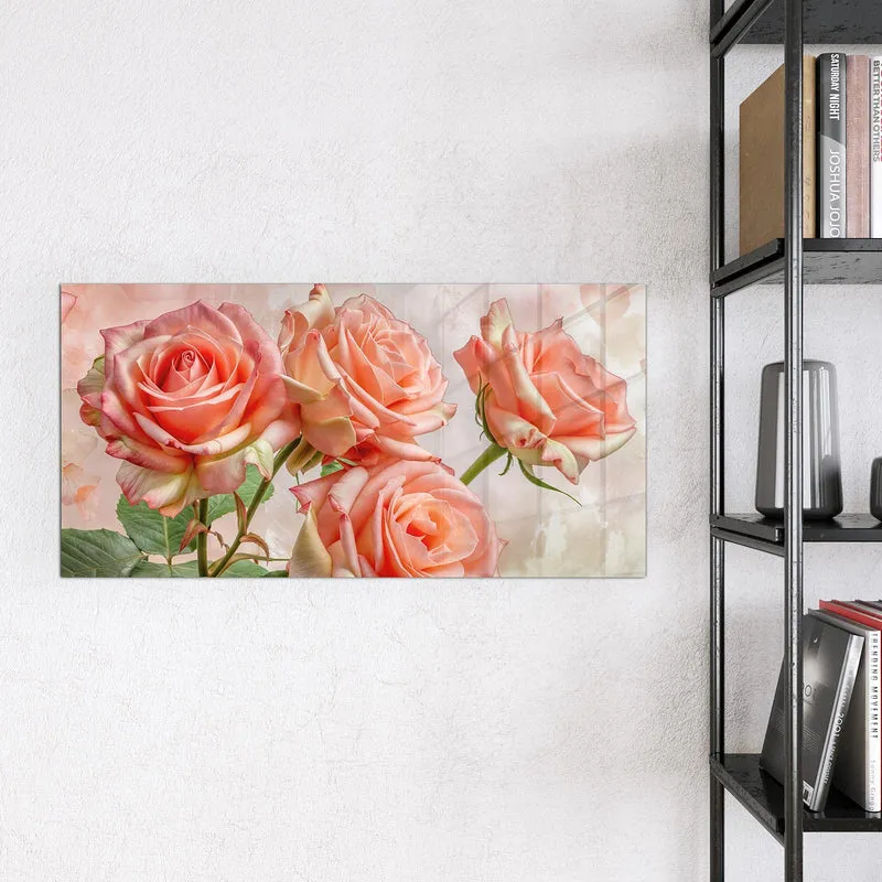 Magnettafel - Korallenrote Rosen