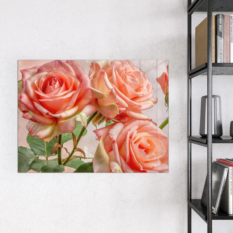 Magnettafel - Korallenrote Rosen