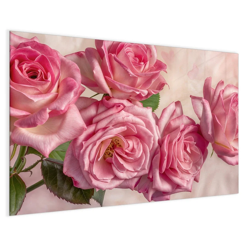 Magnettafel - Rosa Rosenblüten
