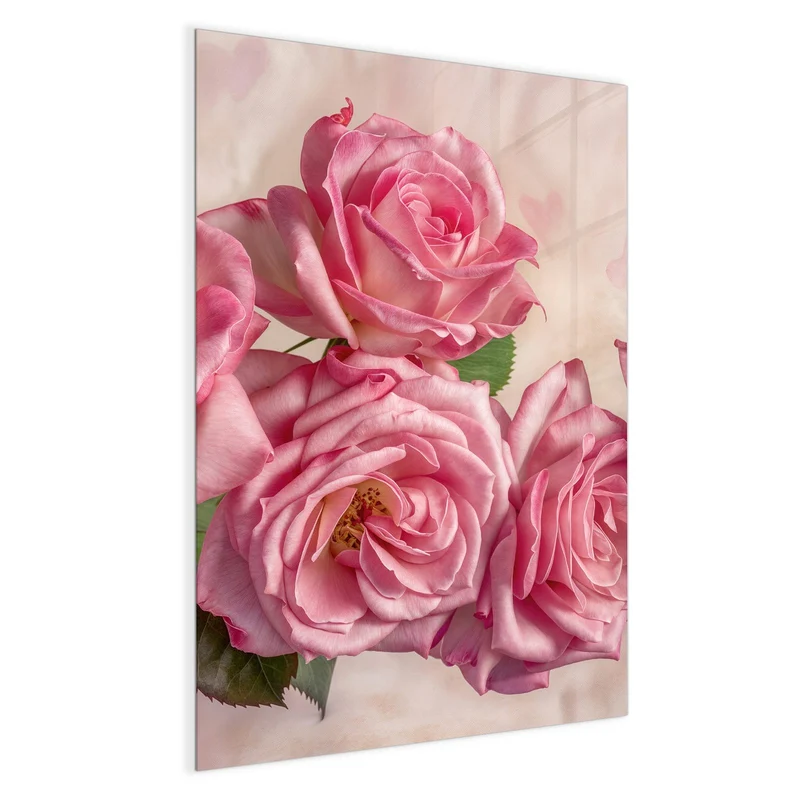 Magnettafel - Rosa Rosenblüten