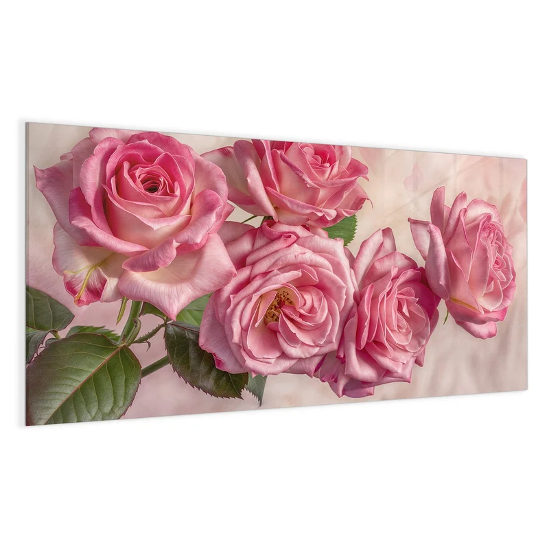 Magnettafel - Rosa Rosenblüten