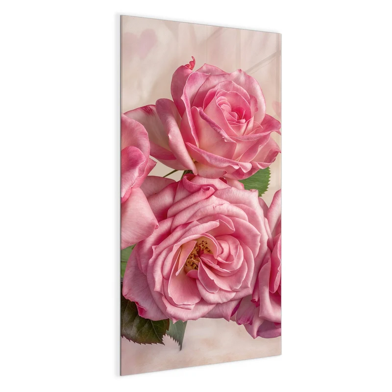 Magnettafel - Rosa Rosenblüten