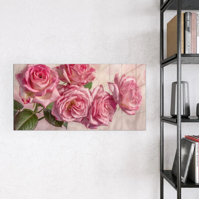 Magnettafel - Rosa Rosenblüten