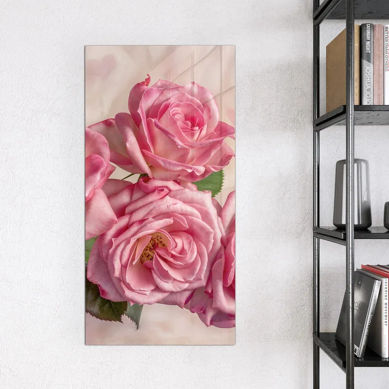 Magnettafel - Rosa Rosenblüten