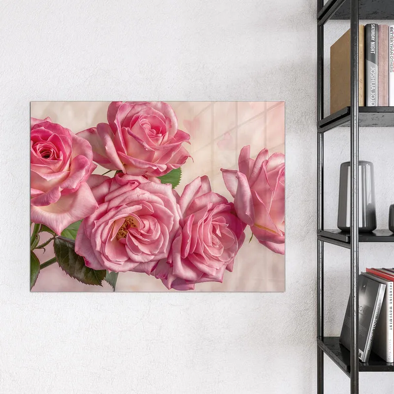 Magnettafel - Rosa Rosenblüten