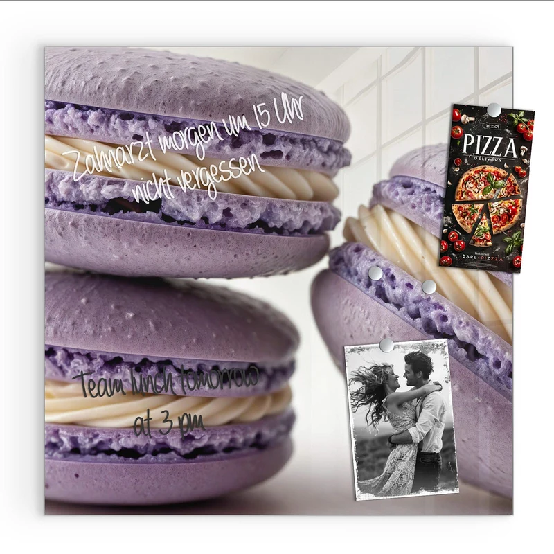 Magnettafel - Lila Macarons mit Creme