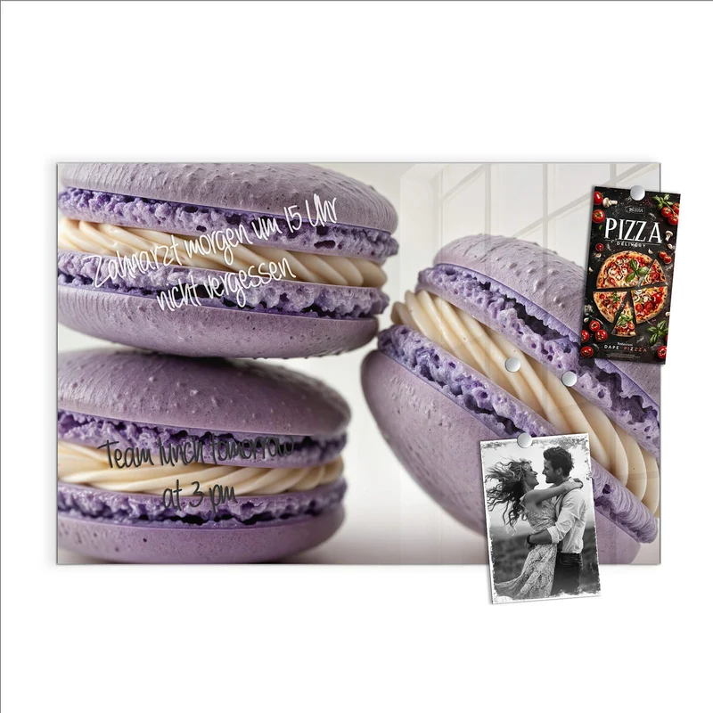 Magnettafel - Lila Macarons mit Creme