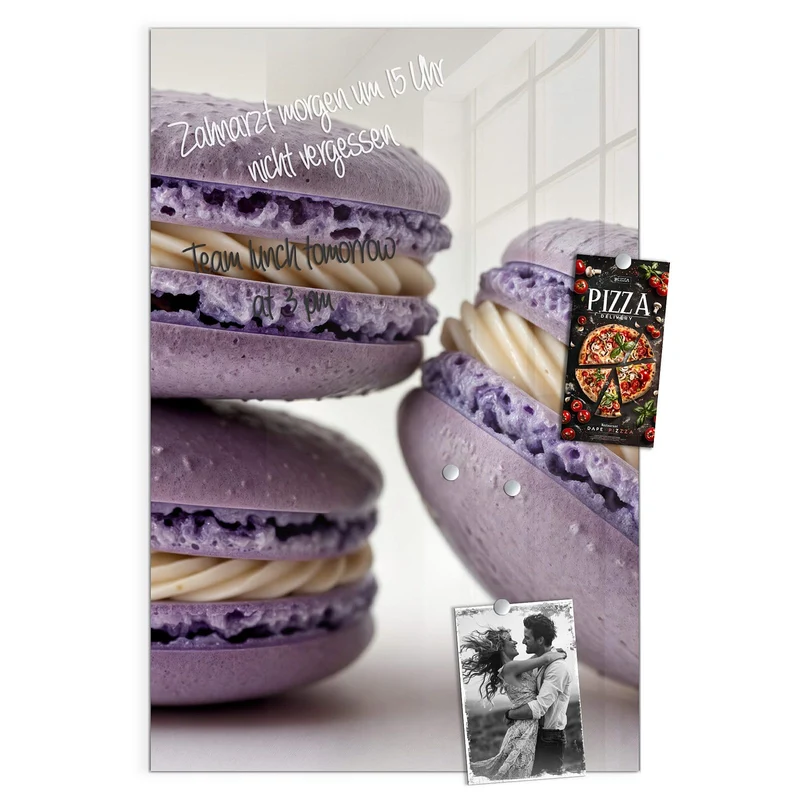 Magnettafel - Lila Macarons mit Creme