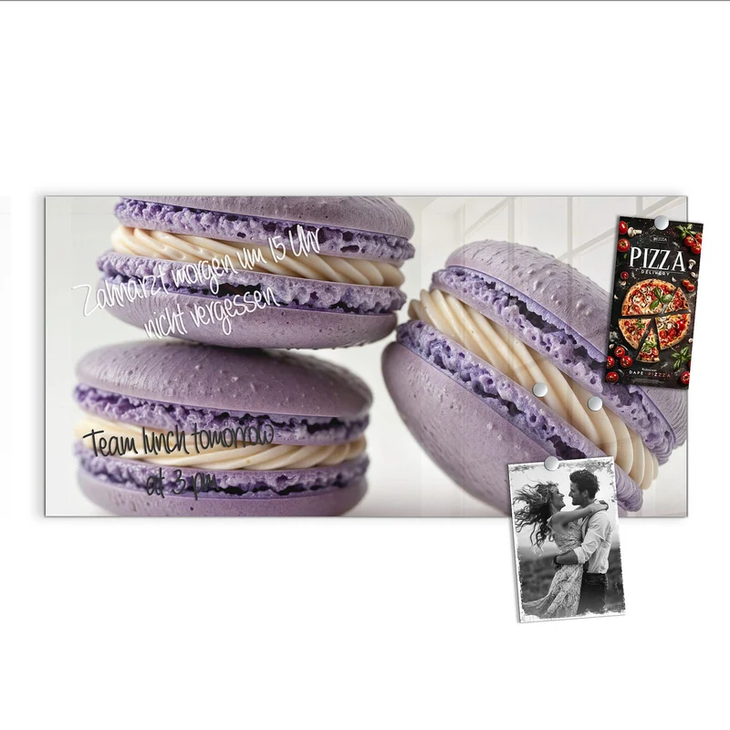 Magnettafel - Lila Macarons mit Creme