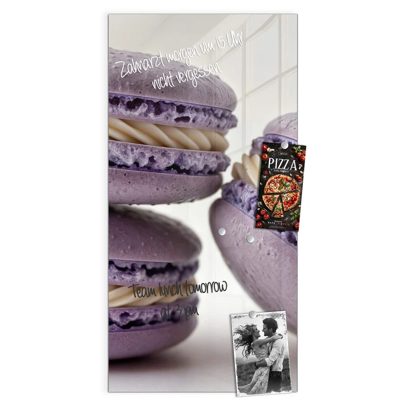 Magnettafel - Lila Macarons mit Creme
