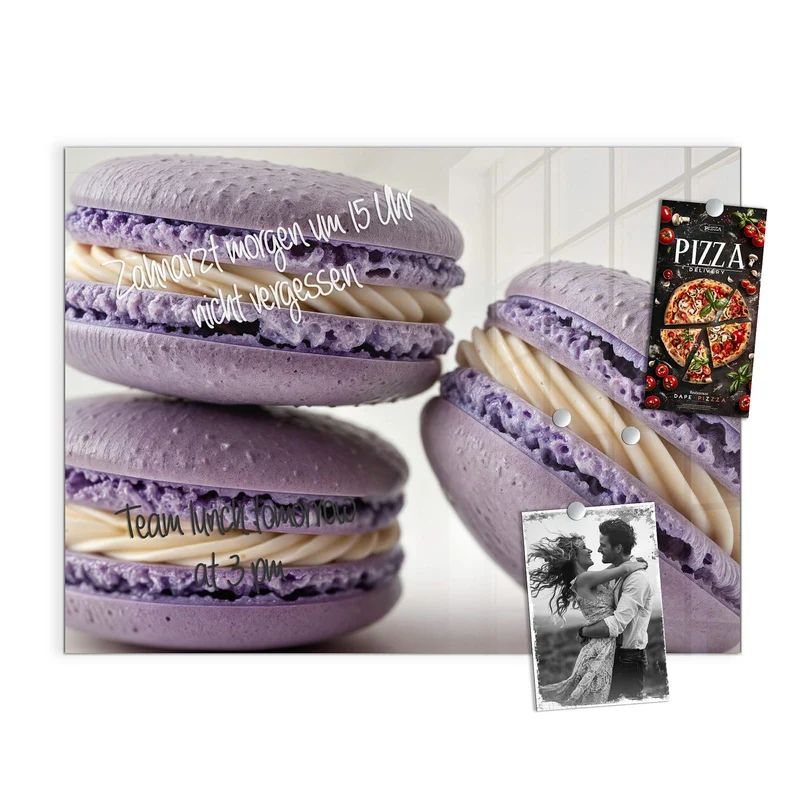 Magnettafel - Lila Macarons mit Creme