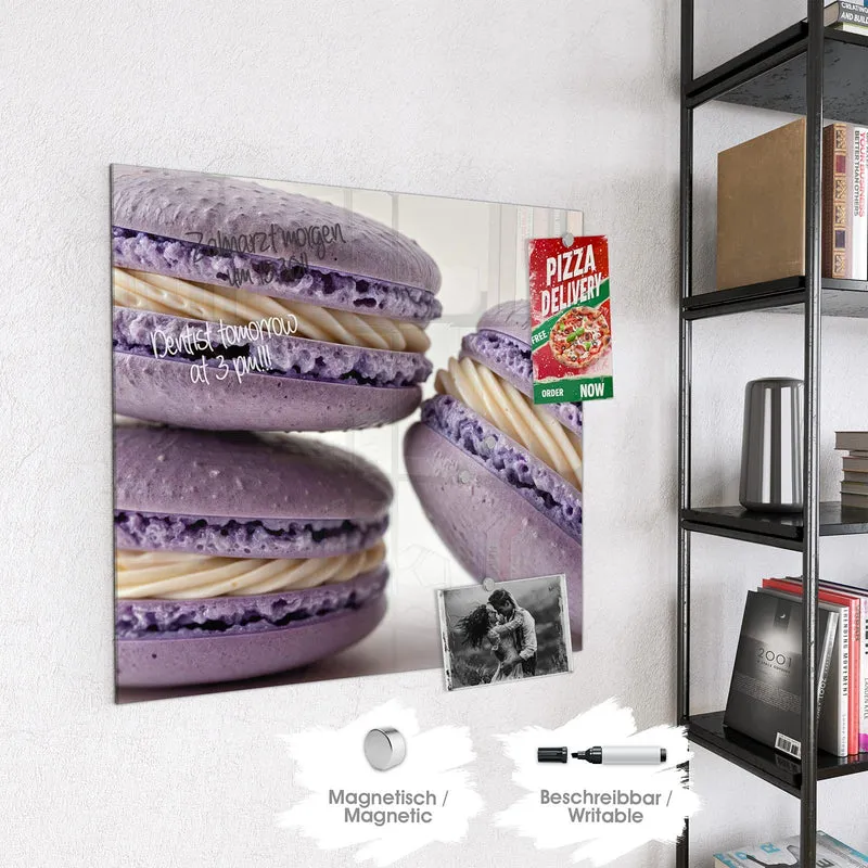 Magnettafel - Lila Macarons mit Creme
