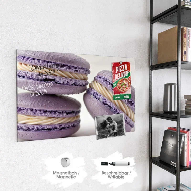 Magnettafel - Lila Macarons mit Creme