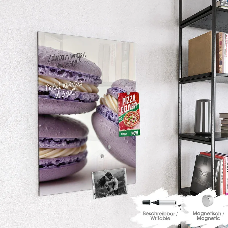 Magnettafel - Lila Macarons mit Creme