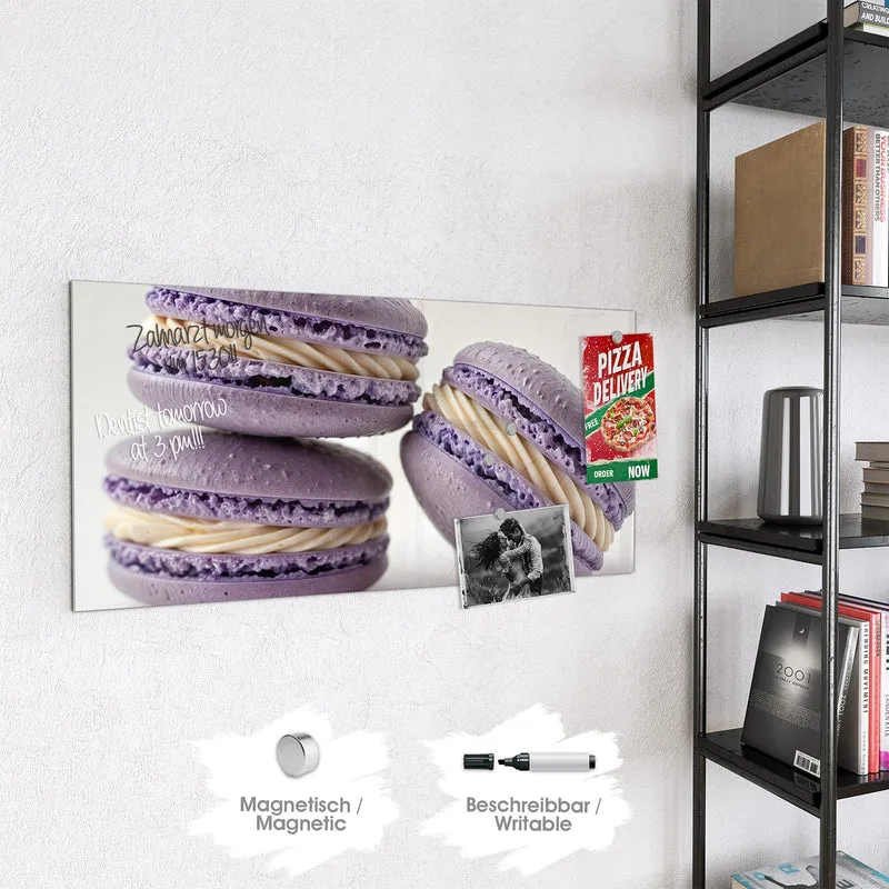 Magnettafel - Lila Macarons mit Creme