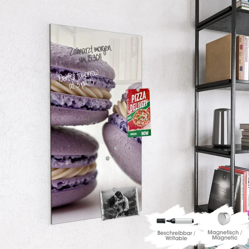 Magnettafel - Lila Macarons mit Creme